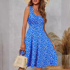 Katia Minimalist Women's a Line Dress with Floral Pattern and Wide Skirt Elevated Occasion Wear
