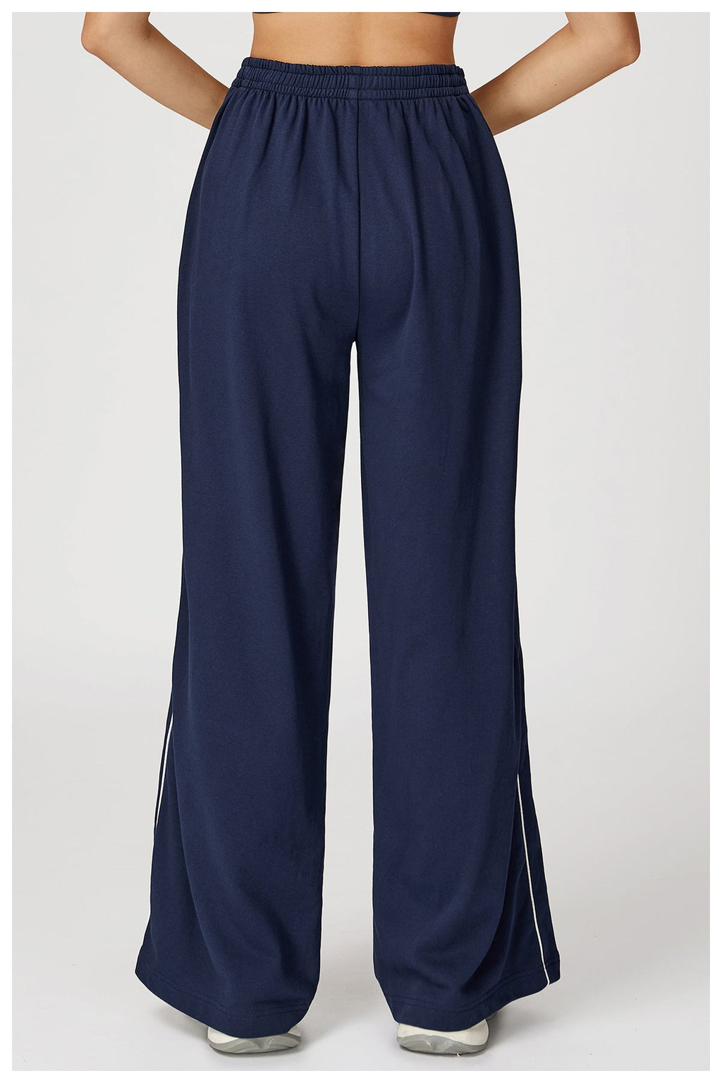 Cotton Blend Mid-Waist Side Stripe Sweatpants