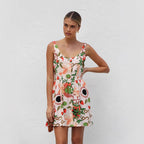 Mini Dress Same Print Button Cardigan Mini Dress