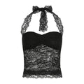 Lace Trim Halter Camisole Top
