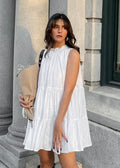 Camille TieRed Sleeveless Mini Dress