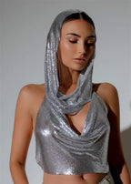 Avant-garde Sequin Halter Top