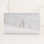 Minimalist Sparkly Asymmetrical Clutch Crossbody Bag