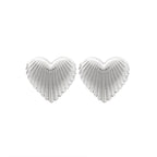 Aurelia - Ribbed Heart Statement Earrings