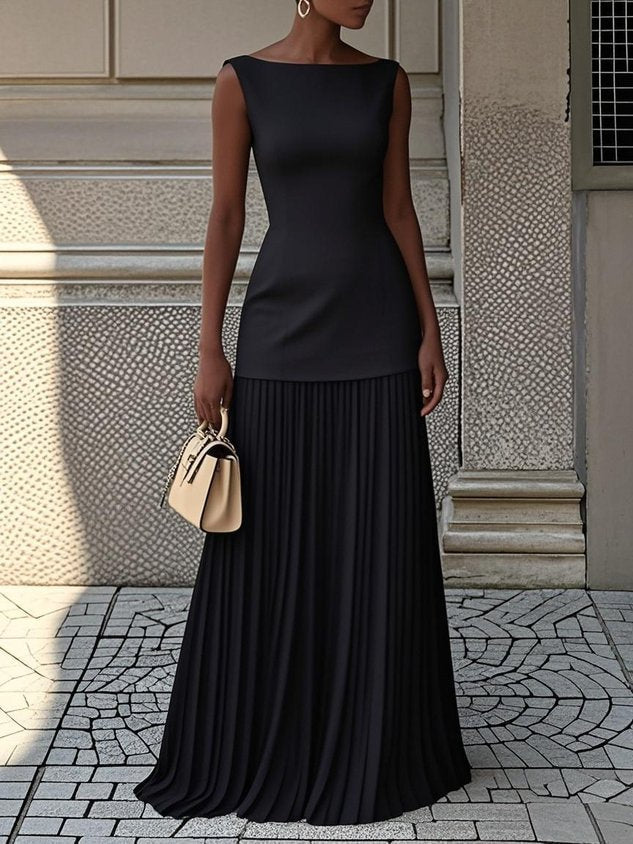 Solid Color Sofia Pleated Two Piece Set