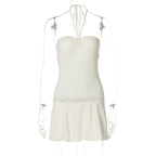 Haydee Lace Halter Mini Dress