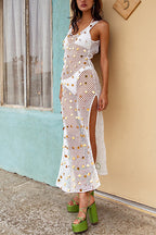 Stylish Sequin Crochet Maxi Cover Up Dress