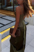 In A Fairytale Lace Satin Mid Rise Drape Maxi Skirt