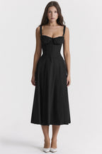 Fiorella Elevated Midi Corset Dress Premium Wardrobe Essential