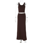Dim Maillard Pleated Skirt Set