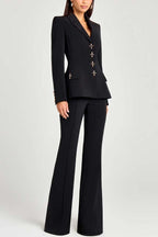 Women Power High Rise Side Zipper Flare Slim Fit Pants