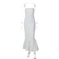 Azaria Polka Dot Strapless Midi Dress