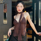 River Polka Dot Mesh Top