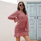 Chanler Floral Adjustable Balloon Sleeve Dress FINAL
