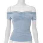Augusta Lace Bardot Crop Top