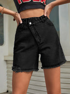 DressBetty - Loose Slim Raw Edge Denim Shorts
