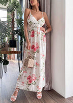 Hawaiian Floral Ruffle Halter Maxi Dress FINAL
