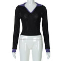 Nyla Contrast Trim V-Neck Top