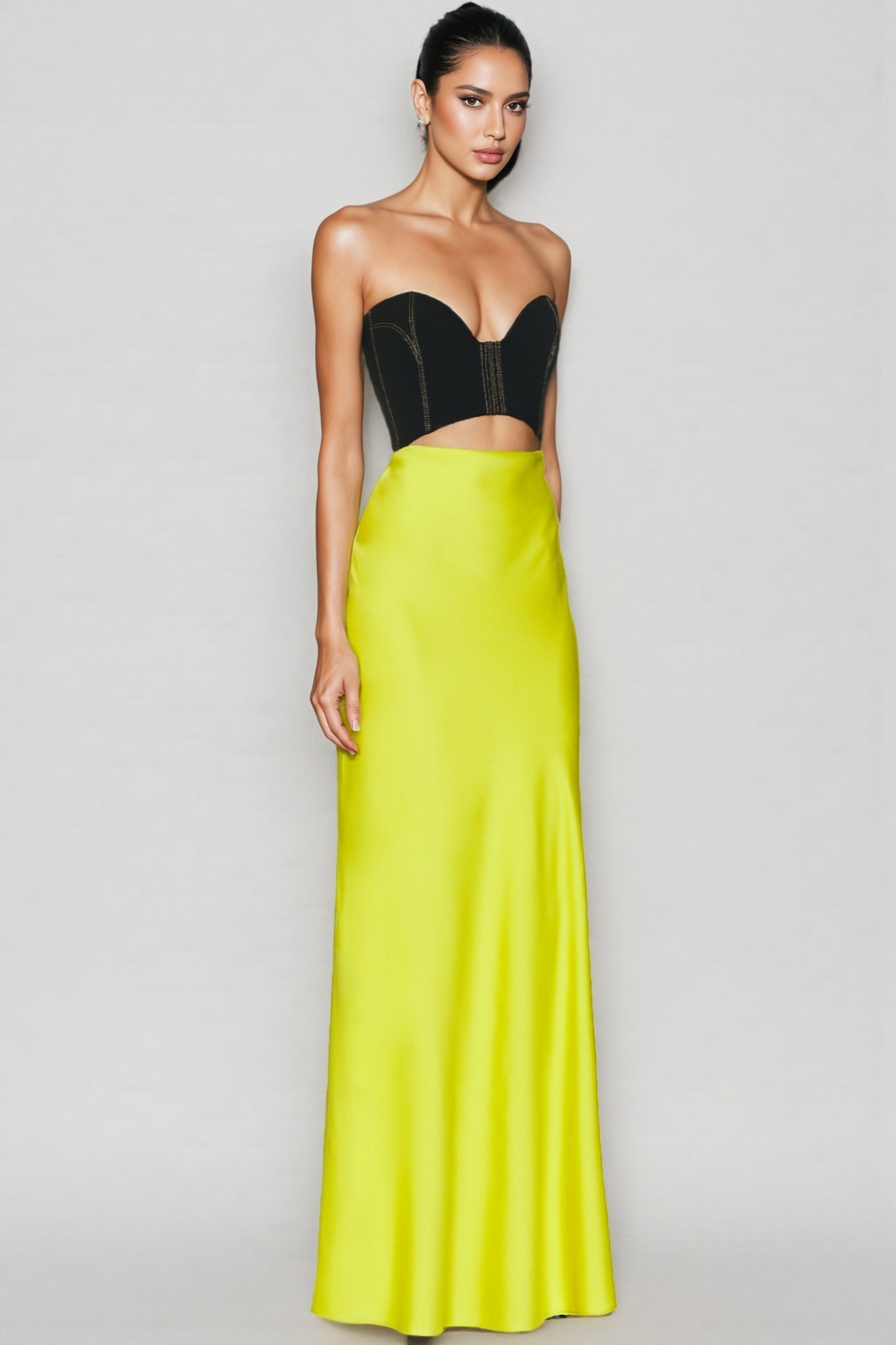 Raine Black Top Green Maxi Dress Set