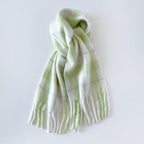 Plaid Mohair Blend Scarf