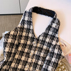 Checkered Halter Neck Vest