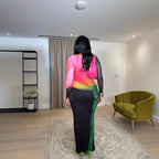 Double Layer Mesh Elegant Long Sleeve Dress
