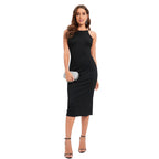Social Butterfly Knit Midi Dress Black