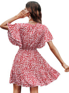 Layva Printed Ruffle Tiered Dress Mauve