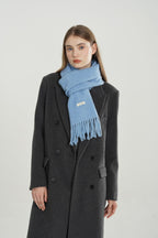 Woven Fringe Wool Blend Scarf