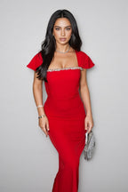 Kora Red Bandage Maxi Dress