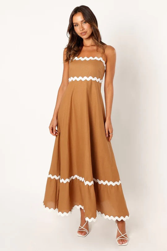 Nora Luxe Contrast Long Capri Dress Evening Wear Edit