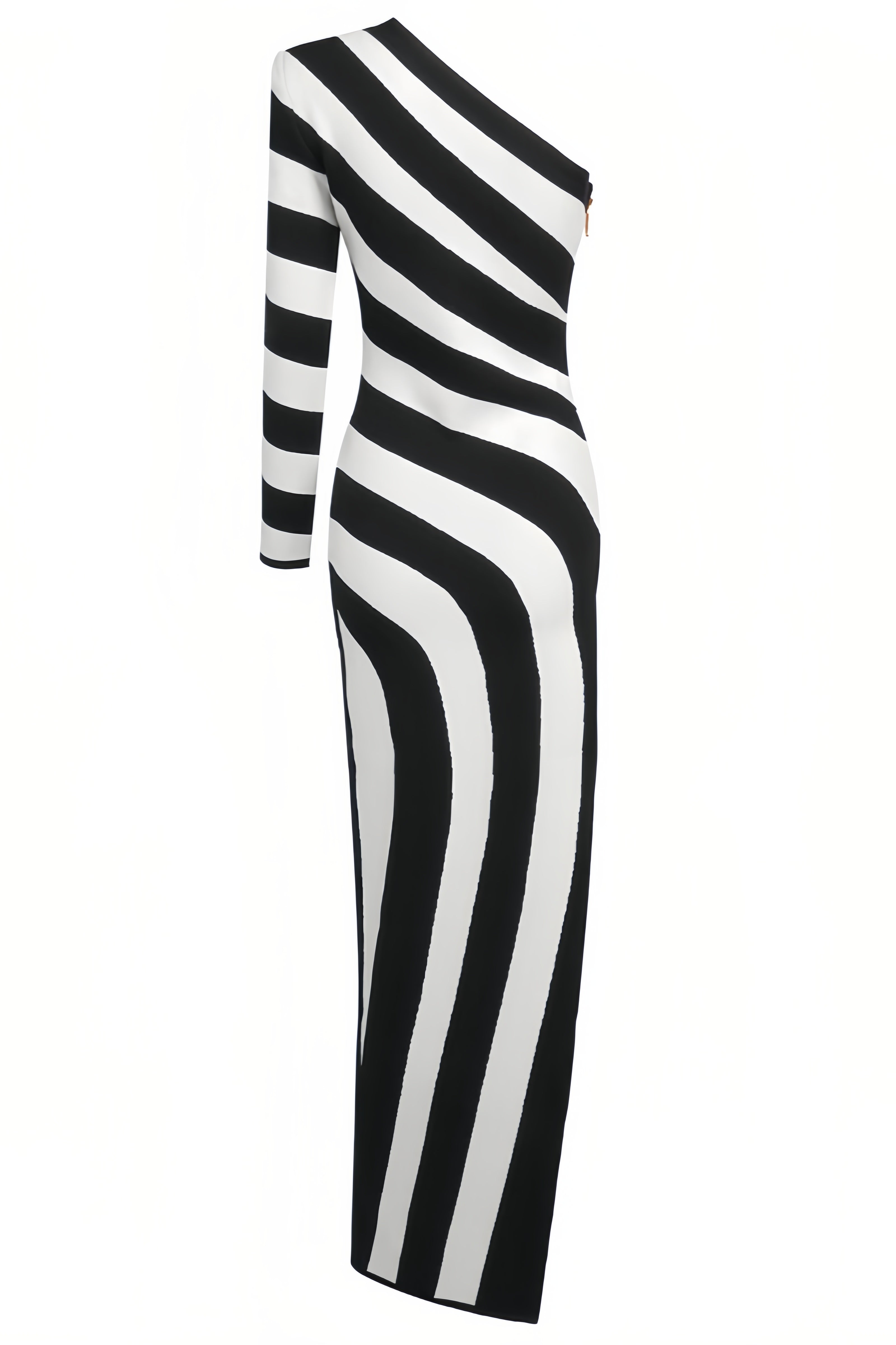 Delia Black and White Striped Maxi Dress