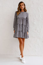Urika Cotton Blend Plaid Babydoll Dress FINAL