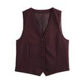 Coral Button-Up Crop Vest