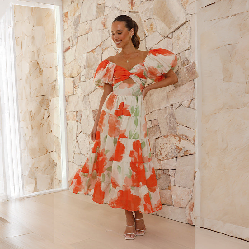 Nora Boutique Dress with Puff Sleeves Premium Wardrobe Essential