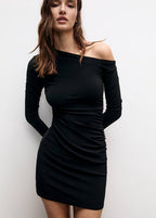 Crimson Allure One Shoulder Mini Dress