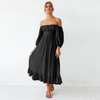 Samantha Puff Sleeve Midi Dress Black