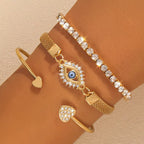 Rhinestone Heart Alloy Luxury Bracelet