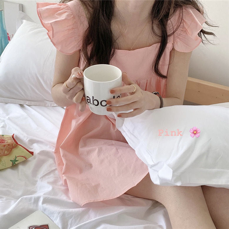 Issy Pocketed Ruffle Babydoll Dress Coral FINAL