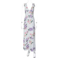 Floral Backless Slit Maxi Dress