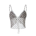 Alize Lace Trim Plaid Skirt Set
