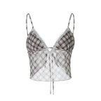 Alize Lace Trim Plaid Skirt Set