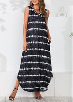 Powell Striped Adjustable Maxi Dress Black
