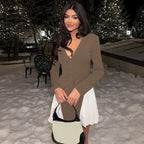 Jayani Contrasting Trim Skirt Set
