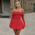 Barbara 2.0 Off Shoulder Mini dress Red