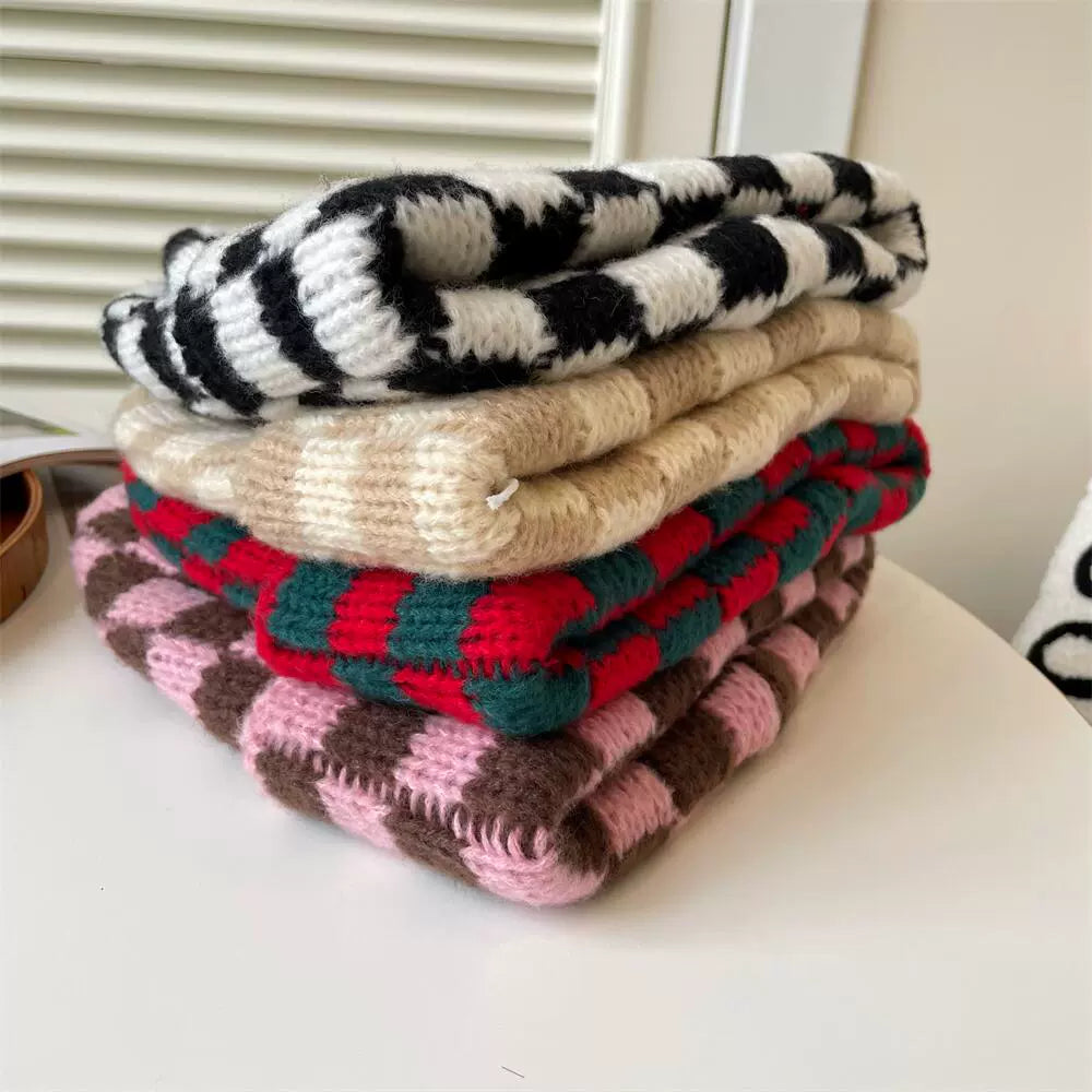 Checkered Knit Hat