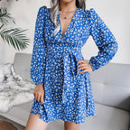 Kandy Printed Ruched Ruffle Mini Dress FINAL