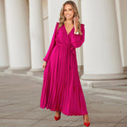 Myka Drape Midi Dress Fuchsia