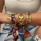 Stainless Steel Starfish Heart Open Bracelet