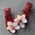 Emori Floral Kitten Heel Sandals